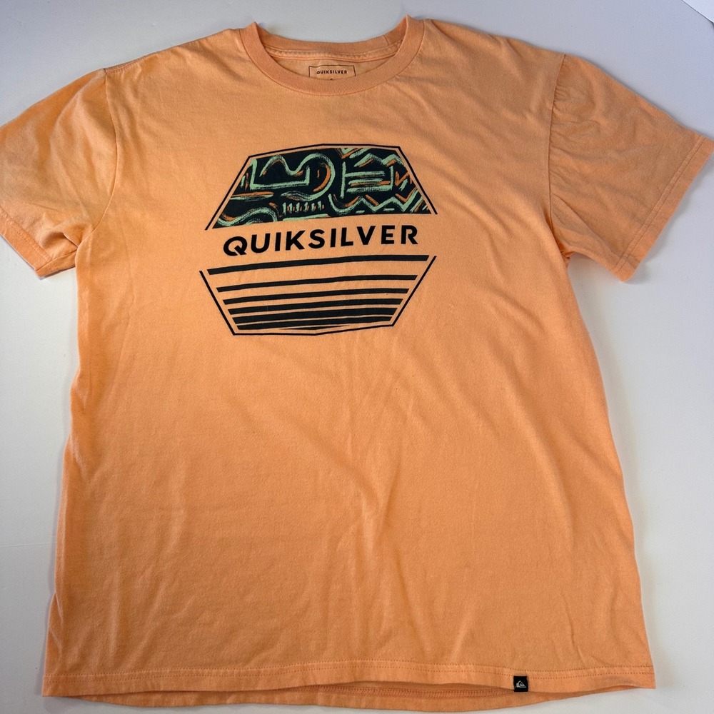 Quiksilver Mens Graphic T Peach‎ Short Sleeve Size M